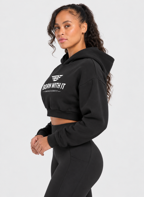 BORN WITH IT™ ESSENTIAL CROPPED HOODIE