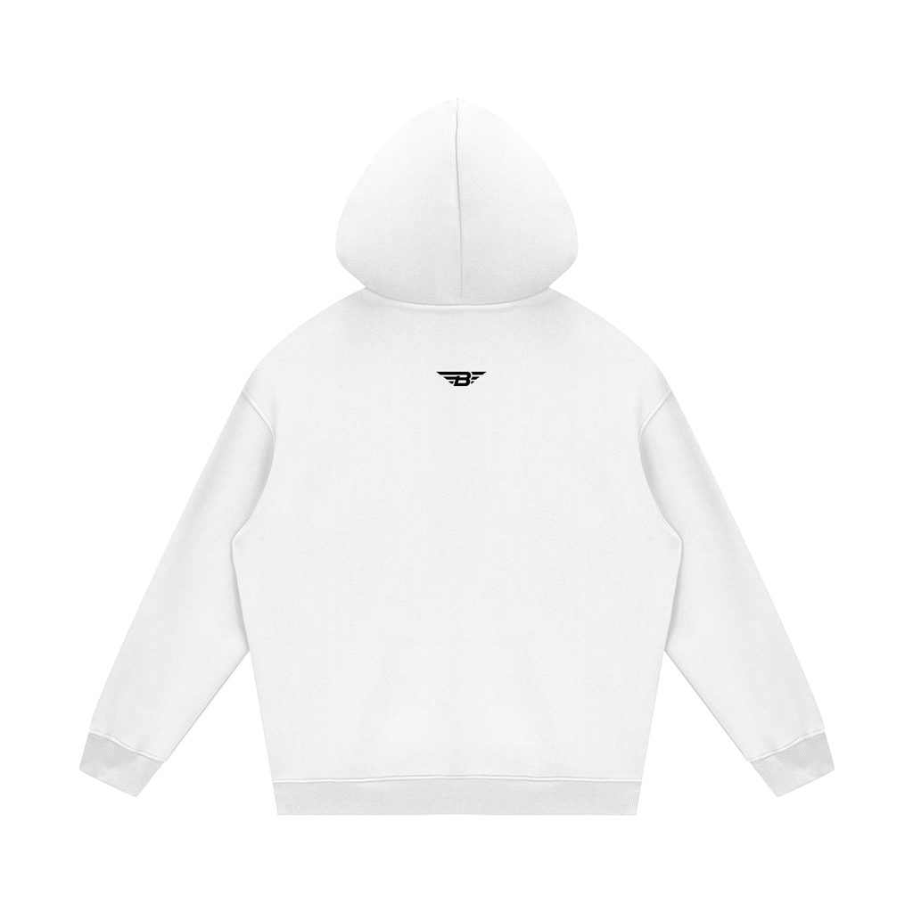 SUDADERA CON CAPUCHA DE FELPA BLANCA ESTILO URBANO | BORN WITH IT BY DESIGN
