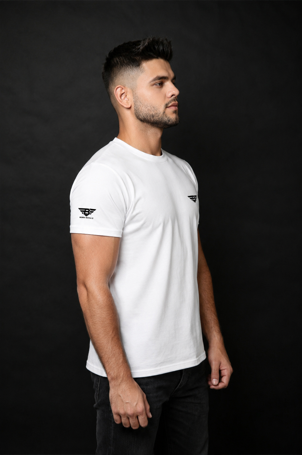 BORN WITH IT™ WHITE COTTON T-SHIRT