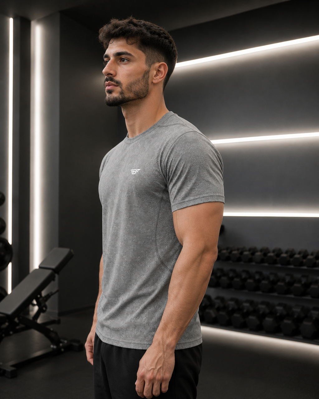 MEN'S JACQUARD SLIM MESH T-SHIRT
