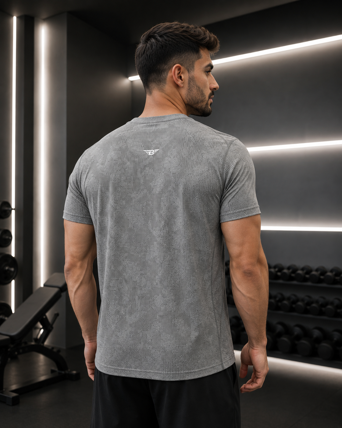 MEN'S JACQUARD SLIM MESH T-SHIRT